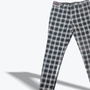 J.Ferrai Mens Slim Fit Cropped Stretch Wrinkle Recovery Plaid Pants Size M 32-34